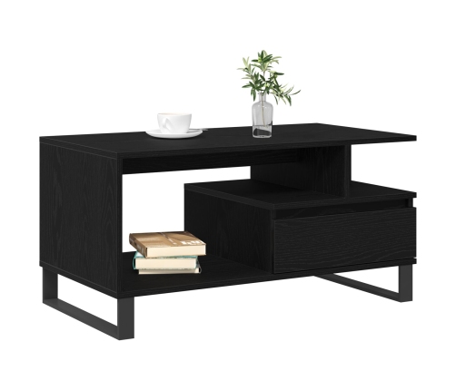 Mesa de Café  Negra de Roble 90x49x45 cm de Madera Elaborada