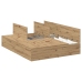 Cama con Almacenamiento Roble Artesanal Madera Elaborada Doble