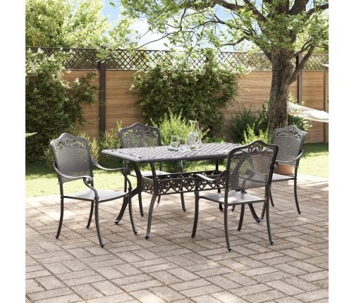 Set de 3 Negro Aluminio Fundido Mesa para 4 Personas Duradera