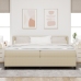 Cama con Base  con Colchón Verde Claro Gris 200x200 cm Tela de Terciopelo