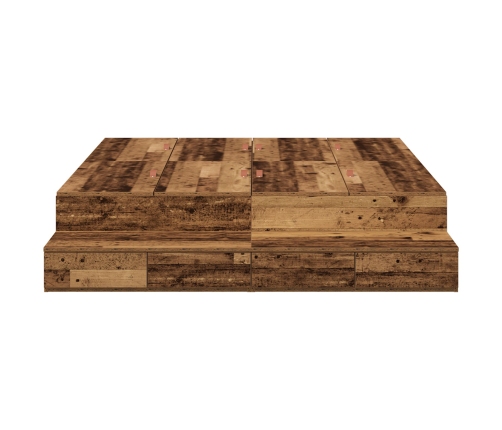 Estructura de Cama con Almacenamiento  Marrón Madera