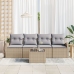 Conjunto de sofá de jardín  de 5 piezas con cojines Beige Ratán sintético
