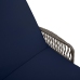 Tumbona Set de 3 Gris y azul marino Ratán PE, metal Plegable