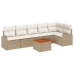 Set de Sofá de Jardín  de 7 Piezas con Cojines Beige Ratán Poli Acacia