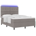 Cama Box Spring con Colchón & LED Taupe 140x190 cm Tela
