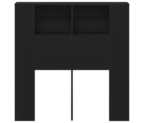Cabecera de cama  Negro Roble 100x19x104.5 cm Hecha de Madera Elaborada