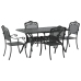 Set de 3 Negro Aluminio Fundido Mesa para 4 Personas Duradera