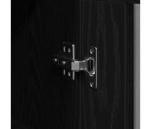 Gabinete Montado en la Pared con Puertas de Vidrio Roble Negro 69.5x34x90 cm