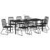 Juego de Comedor de Jardín  de 9 Piezas Negro Rattan de PVC