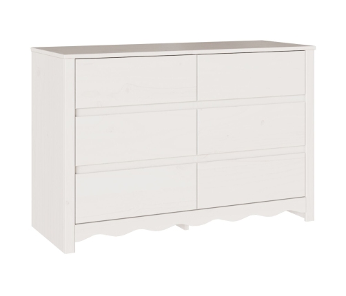 Comoda  ""DRAMMEN"" Blanca 111x43x73,5 cm de Madera Sólida de Pino
