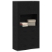 Alto Buffet Set de 2 Roble Negro Madera Elaborada