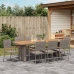 Set de Comedor de Jardín de 9 Piezas  en Poliratán Gris