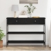 Mesa de Consola  Negro Roble 100x25x75 cm Madera Ingenierizada y Acero