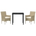 Set de Comedor de Jardín  3 Piezas Beige Ratán Sintético