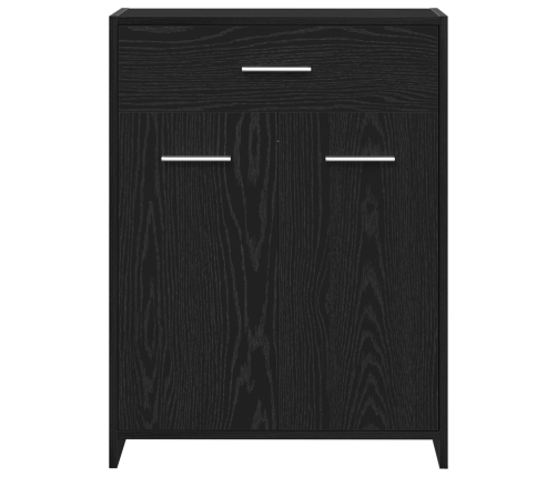 Armario de baño  Negro Roble 60x33x80 cm Madera