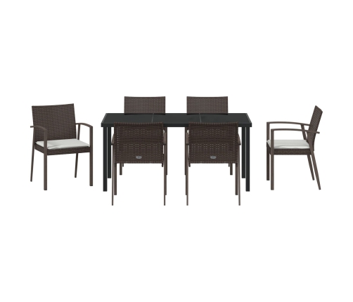 Set de 4 Marrón Poliratán, Acero, Poliéster, Espuma Estándar