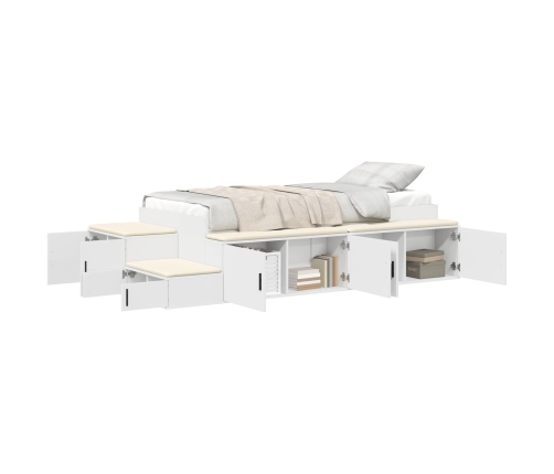 Estructura de Cama de Almacenamiento  Set de 3 Blanca