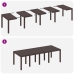 Conjunto de Comedor de Jardín de 9 Piezas con Cojines Marrón Poliratán