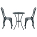 Set de Bistro de Jardín de 3 Piezas  Verde de Aluminio Fundido
