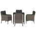Conjunto de Comedor de Jardín  de 5 Piezas con Cojines Gris Poliratán