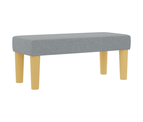 Cama con Somier  con Colchón y Banco Gris Claro 90x200 cm Tela