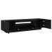 Mueble para TV  con luces LED Negro Roble 160x35x40 cm Madera de calidad