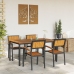 Juego de Comedor de Jardín Conjunto de 5 Piezas Negro