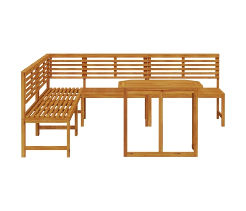 Conjunto de Comedor de Jardín de Acacia de 4 Piezas