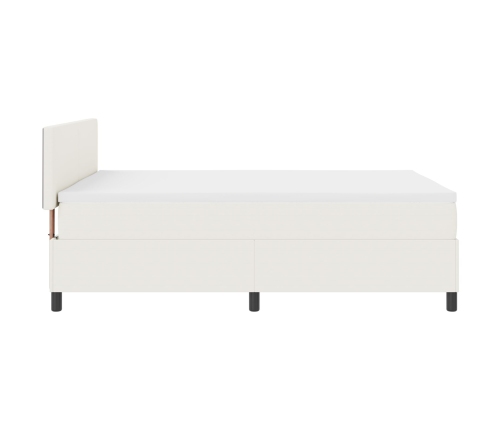 Cama con Somier  con Colchón Crema 160x200 cm Tela de Corduroy