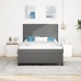 Cama con Box Spring  con Colchón Gris Claro 140x200 cm Tela de Loros