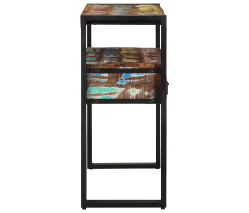 Mesas Auxiliares  Multicolor 90x33x75 cm de Madera Sólida Recuperada y Metal