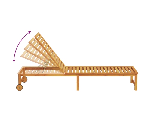 Tumbona  con mesa de madera de acacia, Tumbona  de madera de acacia