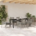 Conjunto de comedor de jardín de 7 piezas con cojines gris poliratán