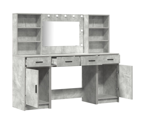 Conjunto de Tocador de 3 Piezas  en Gris Concreto de Madera Engineered