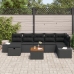 Conjunto de Sofá de Jardín  8 Piezas Negro, Marrón Ratán, Madera