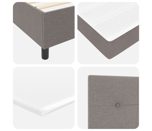 Cama con Box Spring con Colchón y Banco Taupe 140x190 cm Tela