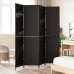 Divisor de ambientes  de 4 paneles plegable negro 195x180 cm de poli ratán