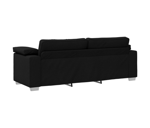 Set de Sofá de 3 Piezas con Cojines Tela Negra
