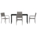 Conjunto de Comedor de Jardín  5 Piezas Gris Ratan Polímero