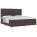 Cama con Box Spring  Marrón Oscuro 200x200 cm Tela