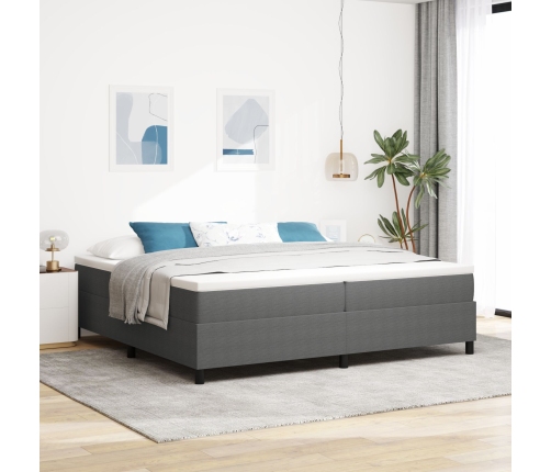 Cama Box Spring Gris Claro 200x200 cm Tela de Corduroy