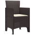 Silla de Jardín Set de 4 Marrón con cojín crema