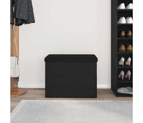 Banco de almacenamiento  Negro Roble 60x40x45 cm Madera elaborada
