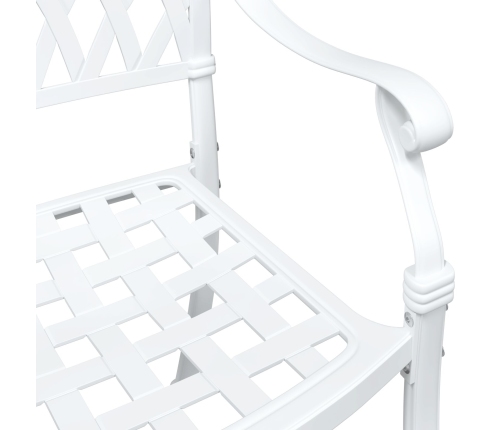 Conjunto de Bistro de Jardín de 3 Piezas  de Aluminio Fundido Blanco