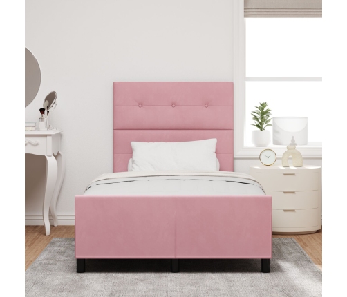 Estructura de Cama de Terciopelo Rosa  120x200 cm