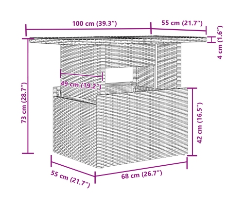 Juego de Comedor de Jardín de 6 Piezas con Cojines Beige de Rattan Poliéster y Acacia