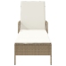 Tumbona Beige y blanco crema Ratán PE 157 x 55 x 92 cm Plegable