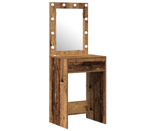 Set de tocador de 3 piezas  con LED de madera envejecida