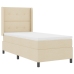 Cama con Box Spring y Colchón  Crema 100x200 cm Tela
