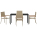 Conjunto de Comedor de Jardín de 5 Piezas de Poliratán Beige